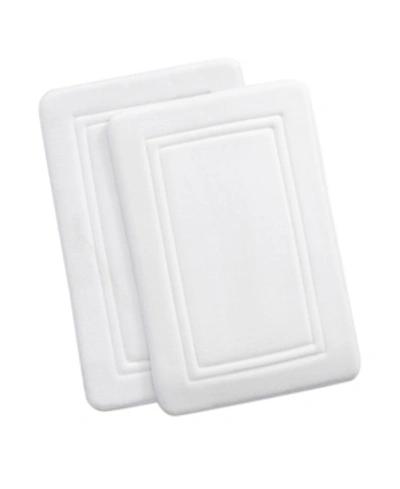 Truly Calm Antimicrobial Memory Foam 2-pc. Bath Rug Set, 17" X 24" In White