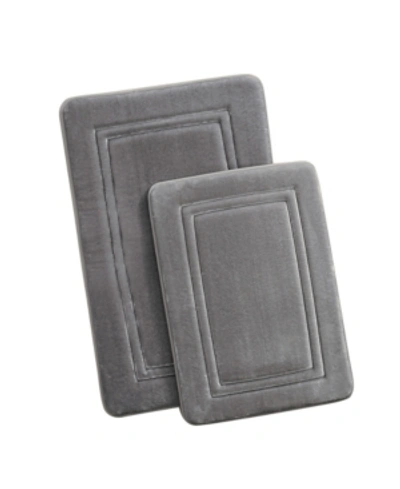 Shop Truly Calm Antimicrobial Memory Foam Bath Rug, Set Of 2 In Gray