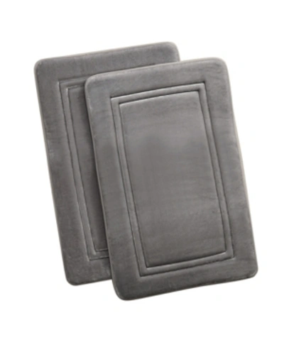 Truly Calm Antimicrobial Memory Foam 2-pc. Bath Rug Set, 20" X 32" In Gray