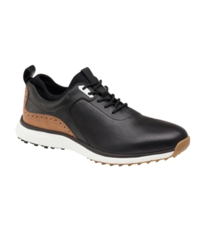 Shop Johnston & Murphy Men's Luxe Hybrid Golf Lace-up Sneakers In Black