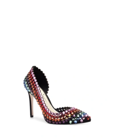 Shop Jessica Simpson Women's Preppi Rainbow Jewels Pumps Women's Shoes In Black