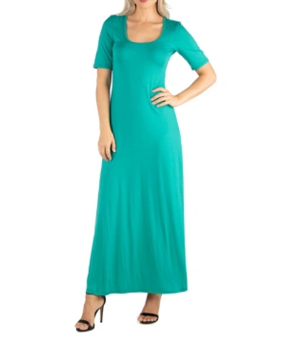 Shop 24seven Comfort Apparel Women's Casual Maxi Dress In Jade