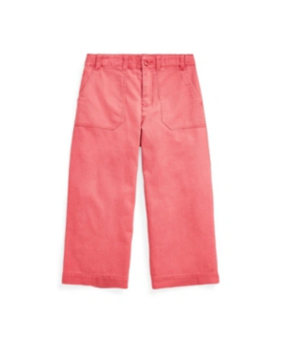 Shop Polo Ralph Lauren Big Girls Cropped Chino Pant In Medium Red