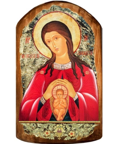 Designocracy Blessed Virgin Mary Life Giving Icon 8" X 6" In Multi