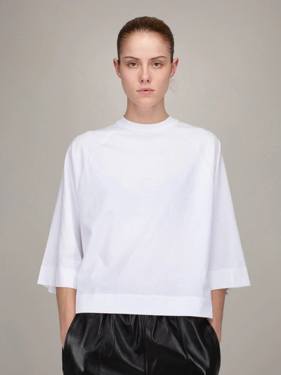 Shop Ganni Basic Cotton Tee White Longsleeve