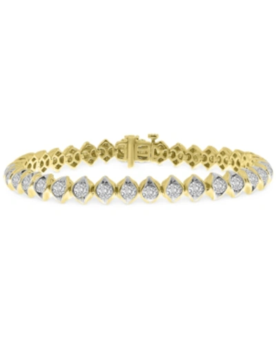 Shop Macy's Diamond Link Bracelet (3 Ct. T.w.) In 14k Gold In 14k Yellow Gold