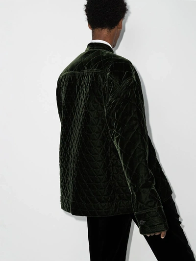 Shop Haider Ackermann Quilted Velvet Jacket In Green