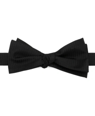 Shop Ox & Bull Trading Co. Formal Pinstripe Silk Bow Men's Tie In Black