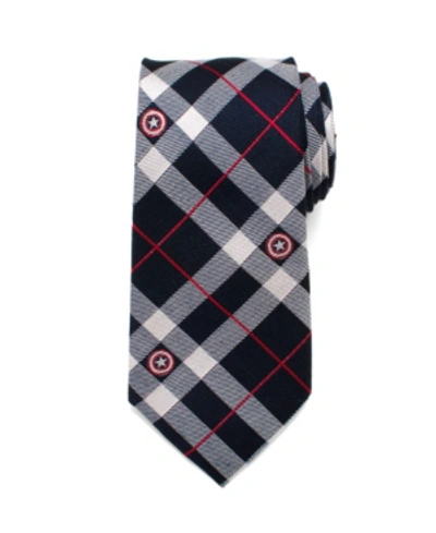 Marvel Captain America Plaid Men's Tie In Blue
