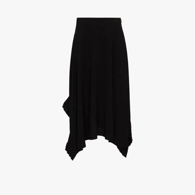 Shop Stella Mccartney Ashlyn Asymmetric Silk Skirt In Black