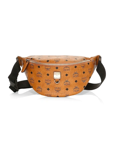 Shop Mcm Fursten Visetos Belt Bag In Cognac