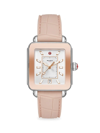 Shop Michele Women's Deco Sport Two-tone Pink Gold Watch