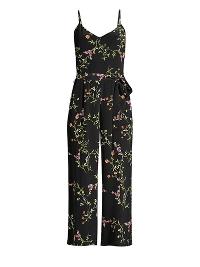 Shop L Agence Women's Jaelyn Silk Floral Jumpsuit In Black Multi