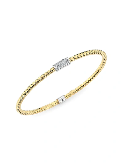 Shop Alberto Milani Women's Via Bagutta 18k Gold & Diamond Coiled Bangle Bracelet