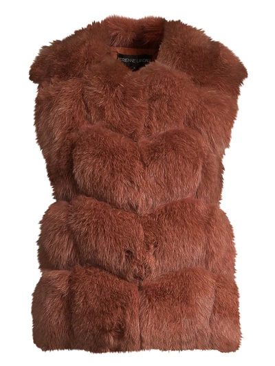 Shop Adrienne Landau Women's Let Out Fox Fur Vest In Spice