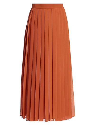 Shop The Row Women's Magda Pleated Silk Skirt In Terracotta