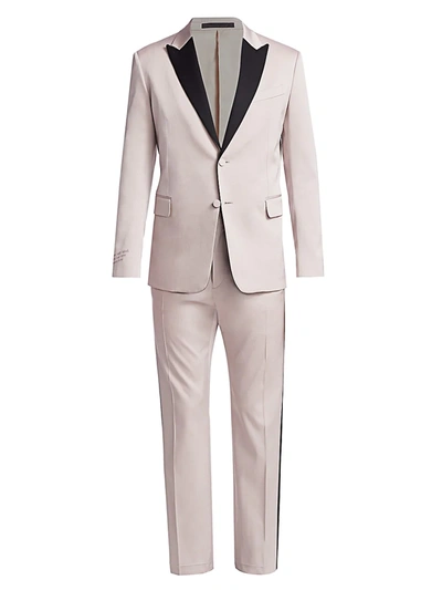Shop Valentino Men's Regular-fit Two-button Satin Lapel Evening Suit In Pink Black