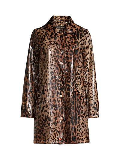 Shop Donna Karan Women's Leopard-print Rain Coat