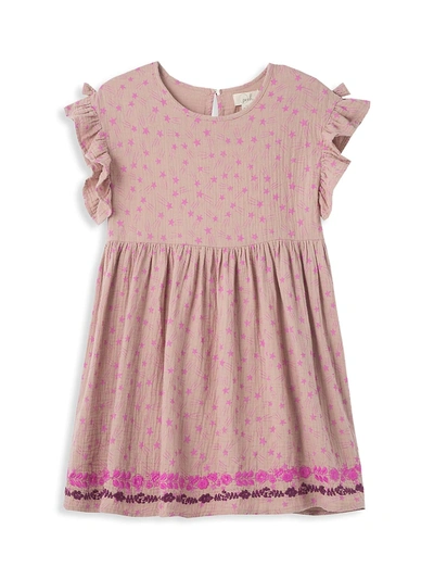 Shop Peek Little Girl's & Girl's Ruffle Allover Print Dress In Pink Multi