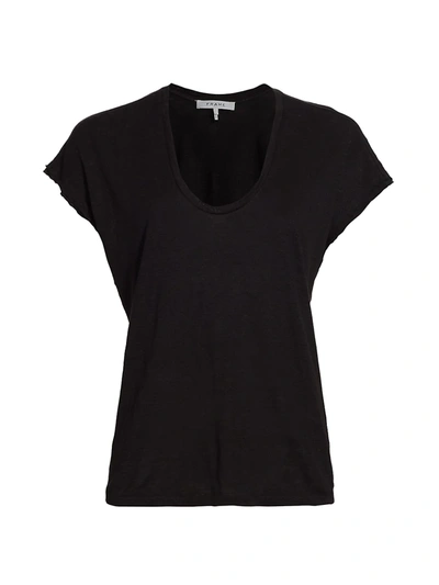 Shop Frame Women's Easy Scoopneck T-shirt In Noir