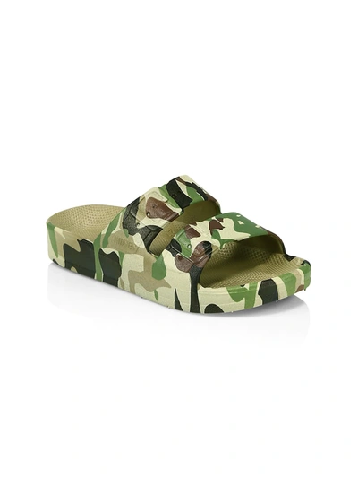 Shop Freedom Moses Little Kid's & Kid's Double Buckle Sandals In Army Khaki