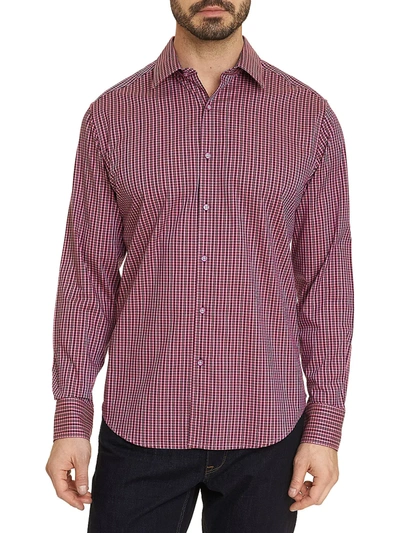 Shop Robert Graham Dominico Classic-fit Checkered Shirt In Raspberry