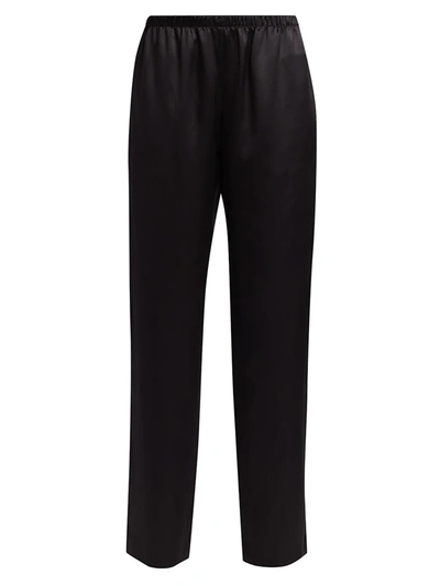 Shop Adriana Iglesias Alessia Stretch-silk Pants In Black