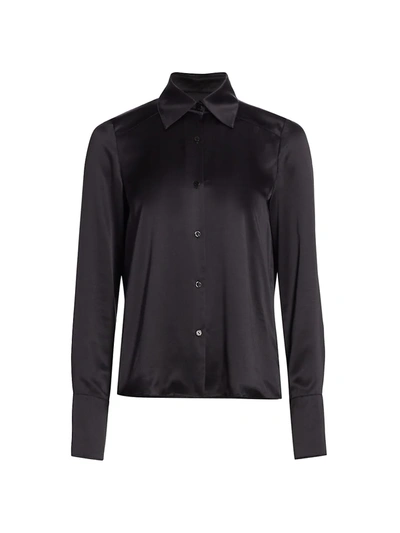 Shop Adriana Iglesias June Silk Shirt In Black