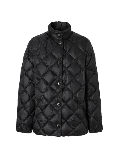 Shop Burberry Square Down Jacket In Black