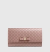 GUCCI Bow Microguccissima Leather Continental Wallet