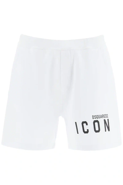 Shop Dsquared2 Short Sweatpants Icon In White,black