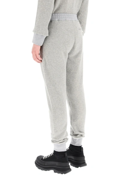 Shop Alexander Mcqueen Sweatpants With Logo Embroidery In Grey,red