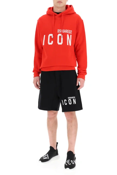 Shop Dsquared2 Icon Hoodie In Red,white