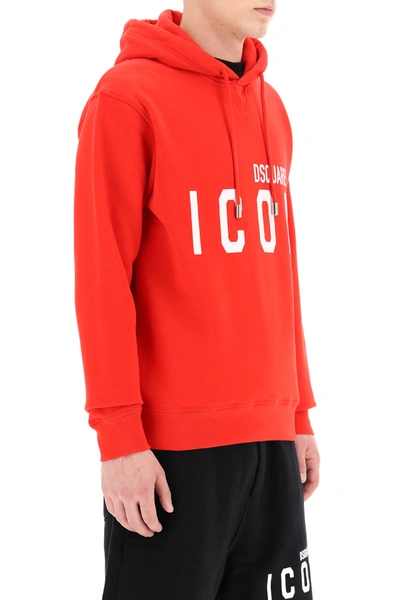 Shop Dsquared2 Icon Hoodie In Red,white