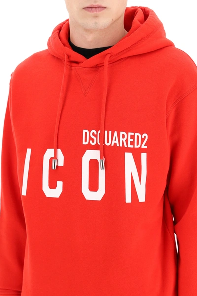 Shop Dsquared2 Icon Hoodie In Red,white