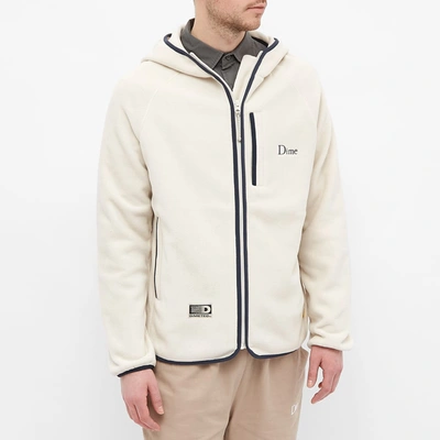 Shop Dime Polar Fleece Hooded Jacket In White