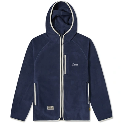 Shop Dime Polar Fleece Hooded Jacket In Blue