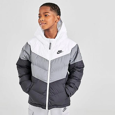 pedir sagrado Suelto Nike Kids' Sportswear Chevron Colorblock Puffer Jacket In Grey | ModeSens