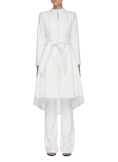 Alice And Olivia Bain' Belted High Neck Coat In White | ModeSens