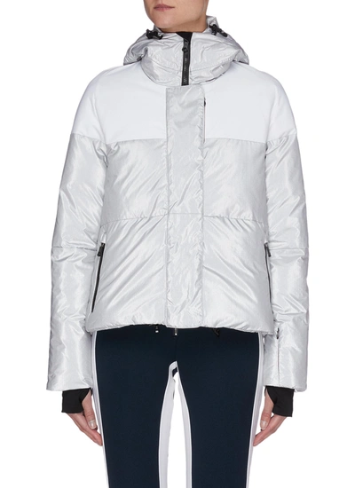 Shop Erin Snow 'lolita' Hooded Ski Jacket In Grey,white