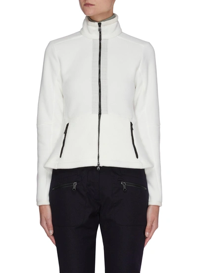 Shop Erin Snow 'freja' Zip Up Recycled Fleece Jacket In White