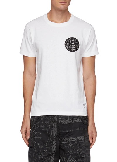 Shop Fdmtl Sashiko Circle Patch T-shirt In White