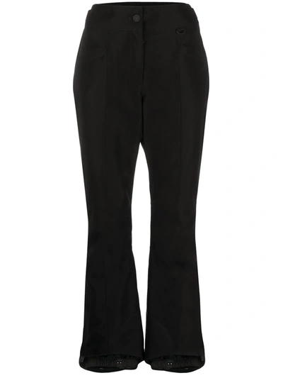 Shop Moncler Cropped Wide-leg Trousers In Black