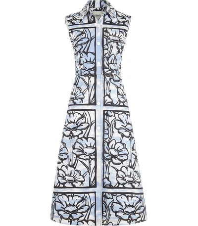 Shop Fendi X Joshua Vides Ff Sky Flowers Denim Dress In Blue