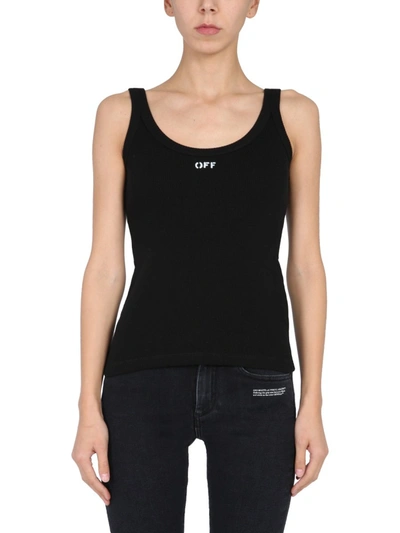 Shop Off-white Tank Top With Logo In Black