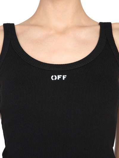 Shop Off-white Tank Top With Logo In Black