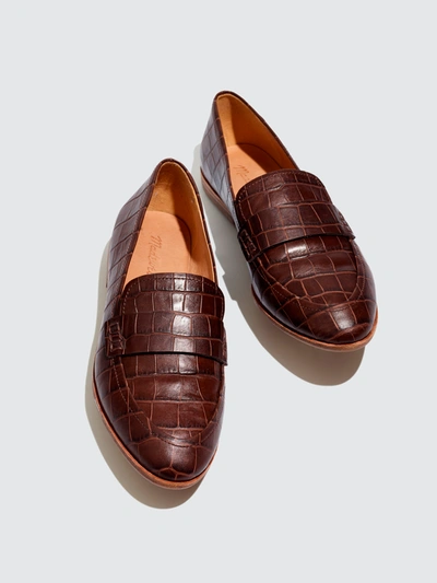 Shop Madewell Alex Loafer Croco In Brown