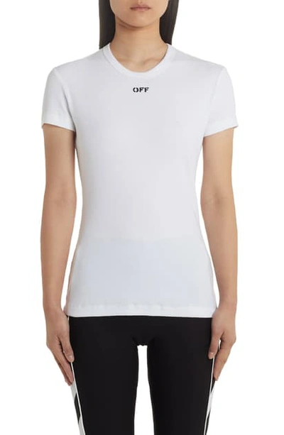 Shop Off-white Fitted Tee In White Black
