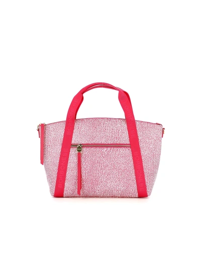 Shop Borbonese Medium Pink Jet Top-handle Bag