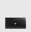 GUCCI Bow Microguccissima Leather Continental Wallet